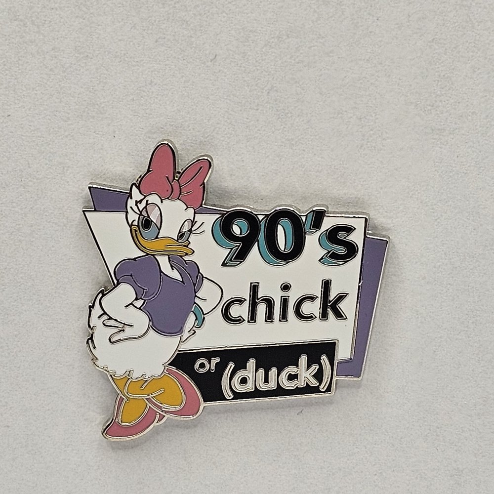 Disney Daisy Duck 90's Chick Brooch - Pink, Purple, Silver